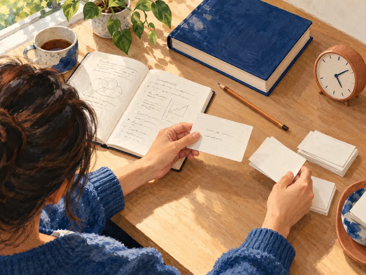 Practise answering from memory before checking your notes.